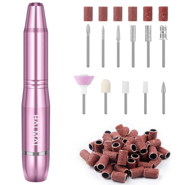 Electric Nail Drill Machine Portable Electric Nail File Efile for Acrylic Gel Nails, Manicure Pedicure Tool (Pink)