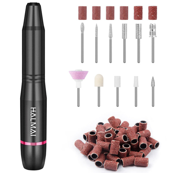 Portable electric nail drill for acrylic nails in black